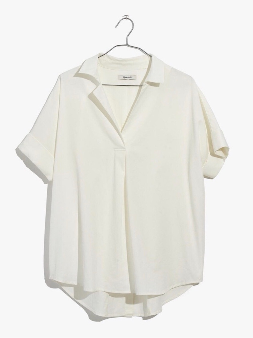 NWT Madewell Cream Short Sleeve Shirt